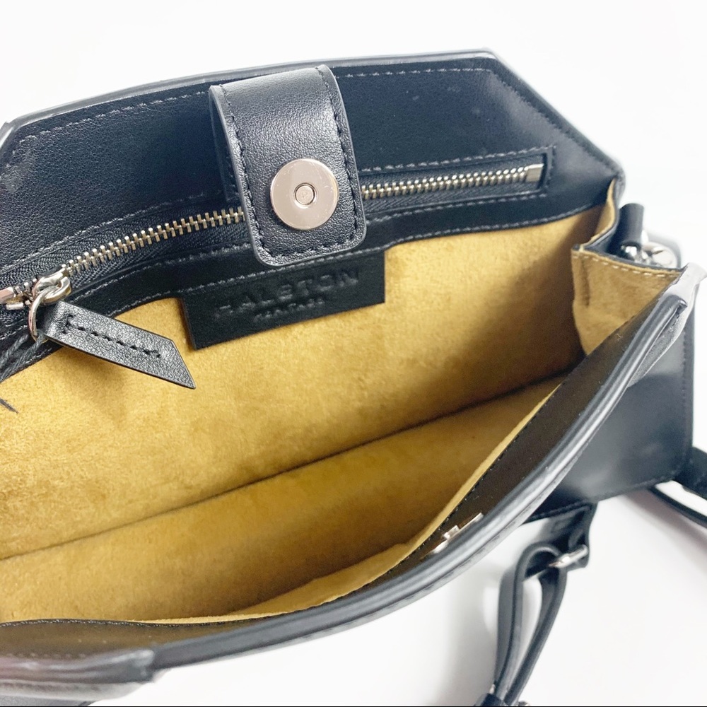 Halston Heritage Leather Crossbody Black Bag NWT - Picture 4 of 7